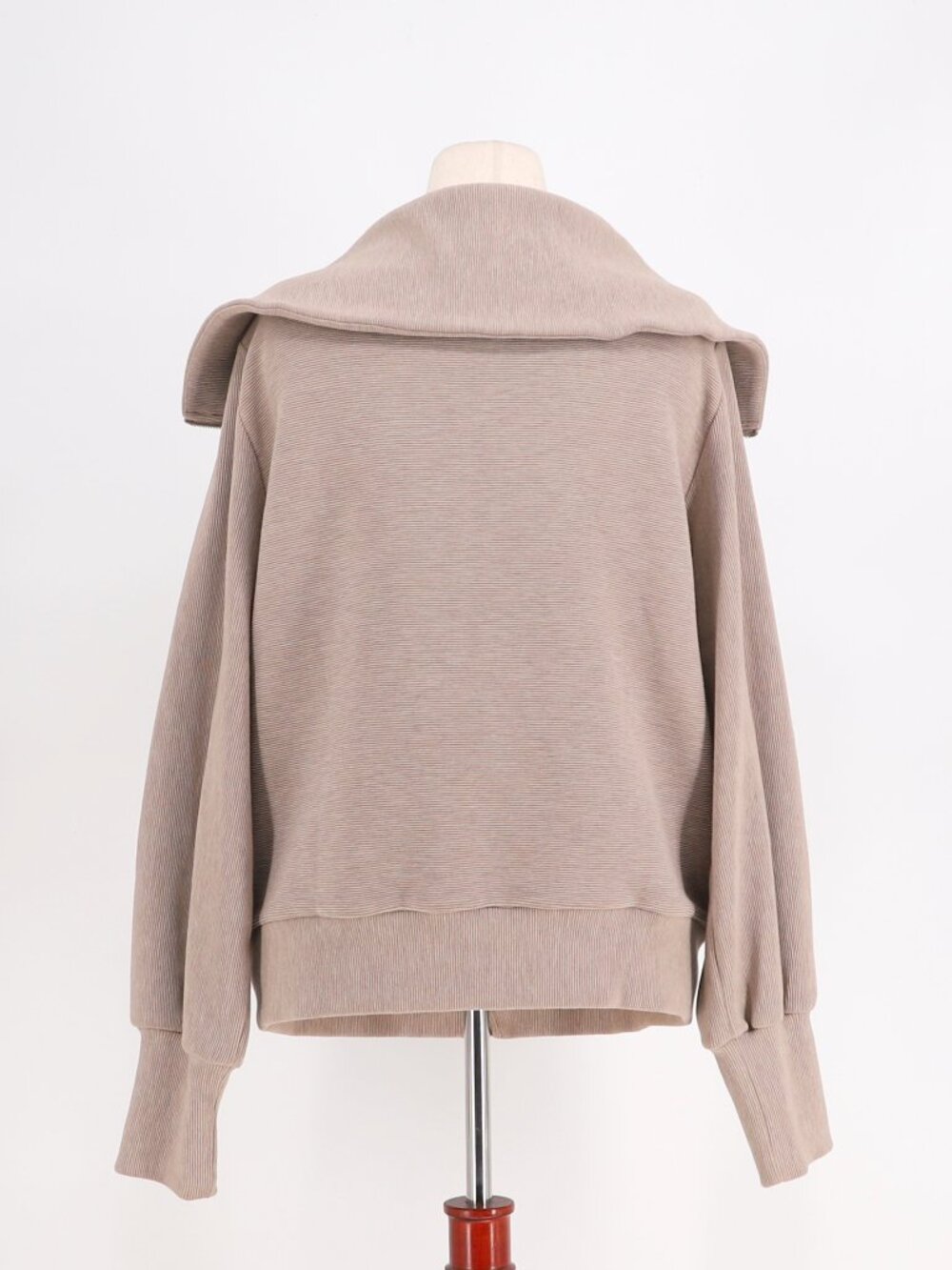 VARLEY Ells Ottoman Rib Oversized Zip Through Jacket in Taupe Beige Size L - Picture 4 of 9